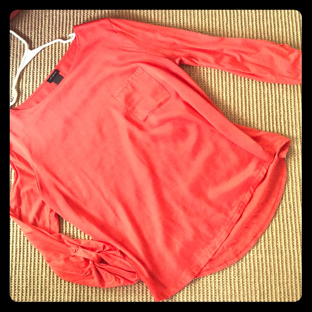 ANN TAYLOR mix media shirt